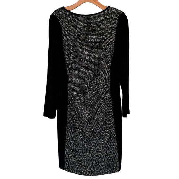 Ralph Lauren Black paneled knit Long Sleeve Sheath Dress Size 14 lined womens - Picture 6 of 12